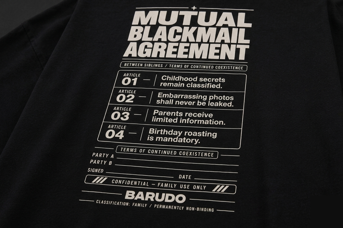 Mutual Blackmail Agreement — Oversized T-Shirt